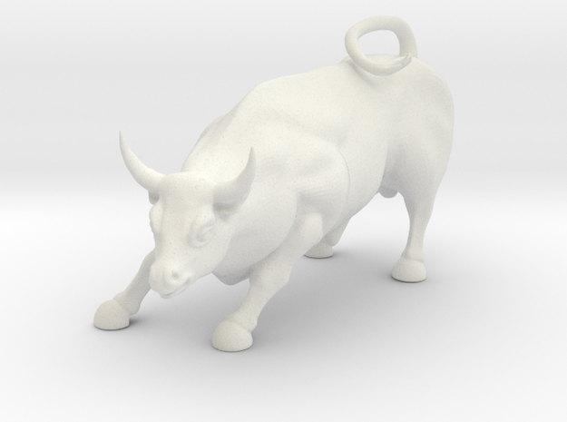 Charging Bull Statue Of Wall Street in White Natural Versatile Plastic