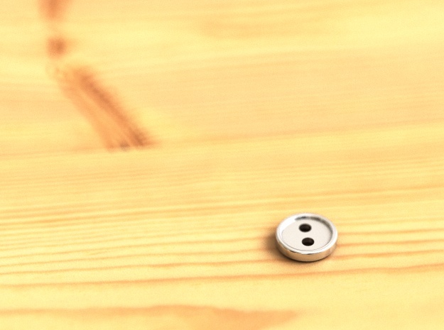 Classical button R=5mm. in Polished Silver