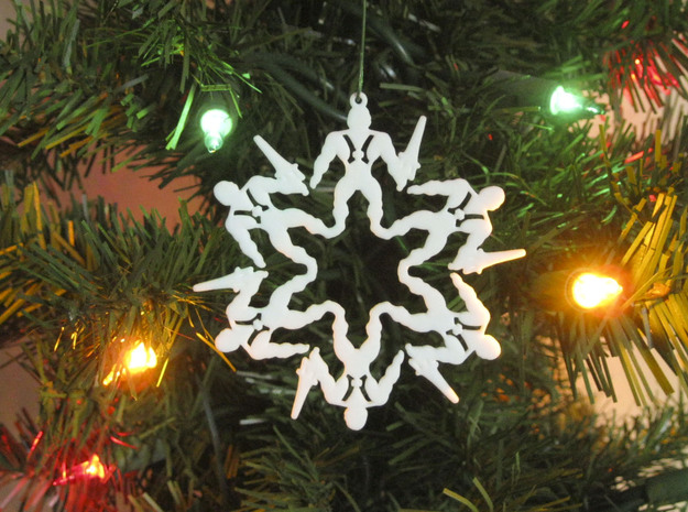 Snowflake He-Man Ornament in White Natural Versatile Plastic