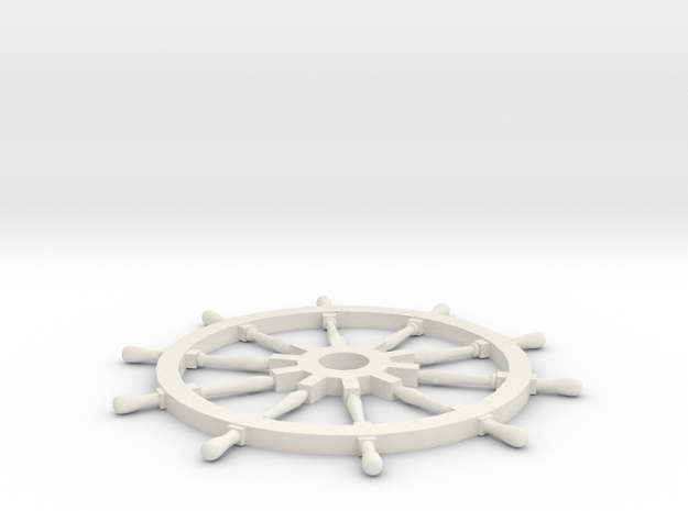 Ships Wheel in White Natural Versatile Plastic
