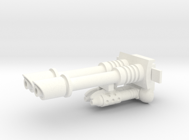 Sci-fi twin gun & twin flamehrower 25mm scale in White Processed Versatile Plastic