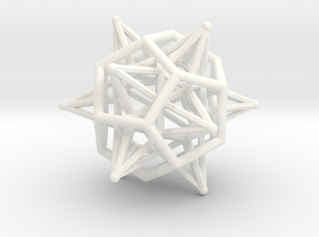 Dodeca Star Icoso Wire 4cm in White Processed Versatile Plastic