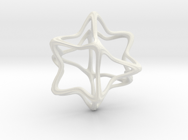  Cube Octahedron Curvy Pinch - 5cm in White Natural Versatile Plastic