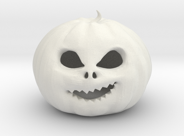 Smirking Pumpkin in White Natural Versatile Plastic