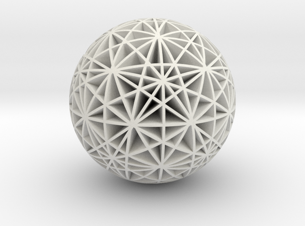Stars Sphere in White Natural Versatile Plastic