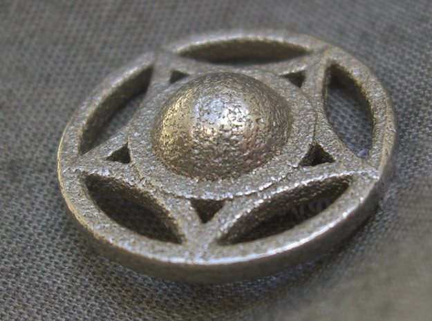 Sword and Buckler Earrings in Polished Nickel Steel