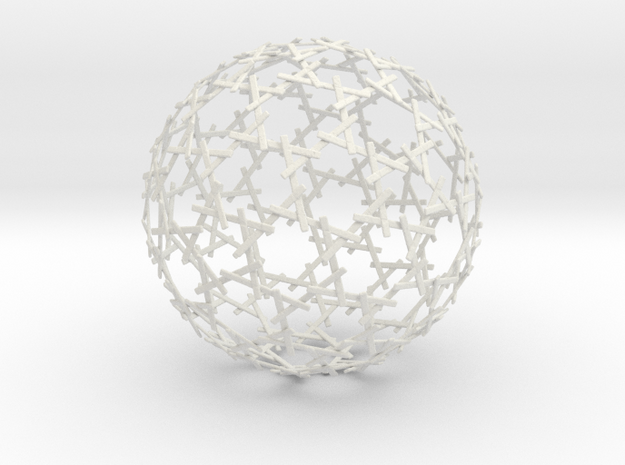 Sticks Sphere in White Natural Versatile Plastic