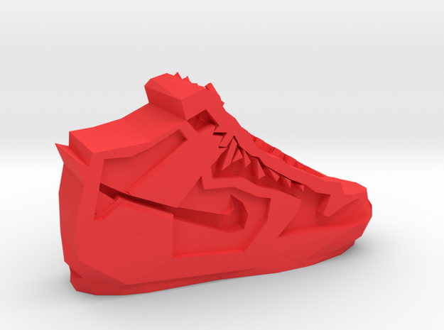 Geometric Basketball Shoe by Suprint in Red Processed Versatile Plastic