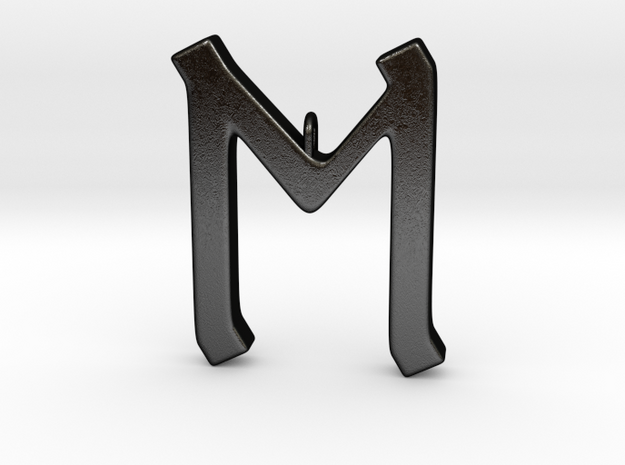 Rune Pendant - Eh in Matte Black Steel