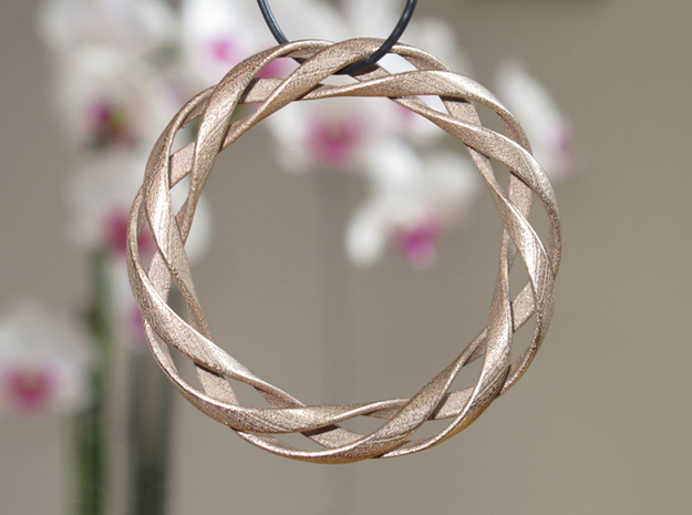 Toroid Spiral (3-strand, 1-piece, 1.0mm thickness) in Polished Bronzed Silver Steel