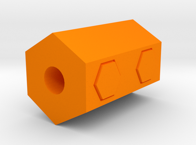 Hexagon Airsoft Muzzle Suppressor (14mm Self-Cutti in Orange Processed Versatile Plastic