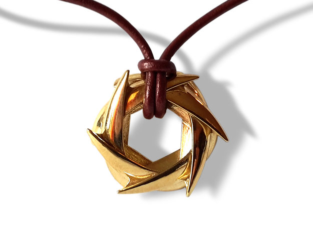 COROLLA pendant (cm 3) in Polished Brass