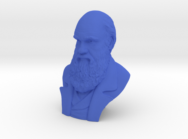Charles Darwin 3" Bust in Blue Processed Versatile Plastic