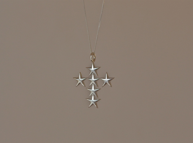 StarCross Medium Pendant in Natural Silver