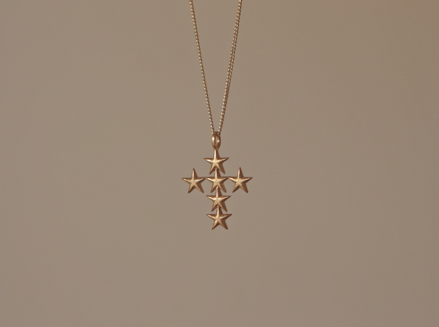 StarCross Small Pendant in Natural Bronze