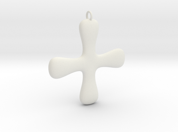 Minimalist Cross in White Natural Versatile Plastic