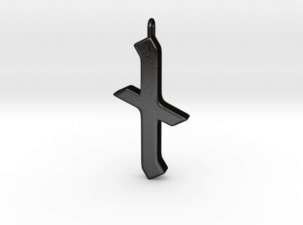 Rune Pendant - Nȳd in Matte Black Steel