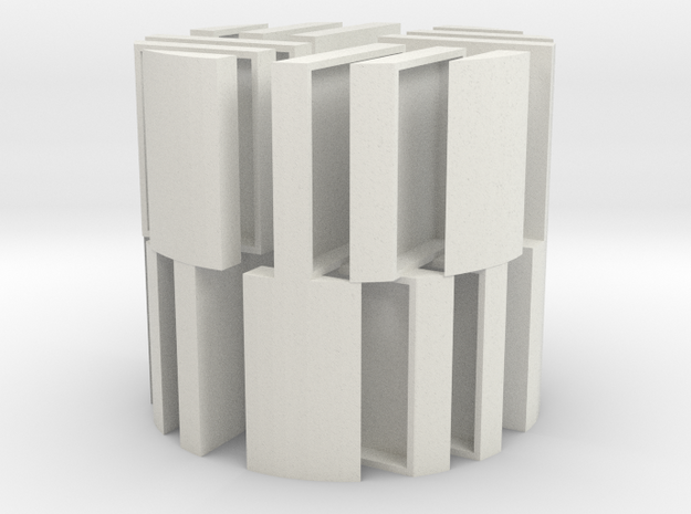 MB Cylinder Version Positive Hollowed X 4 in White Natural Versatile Plastic