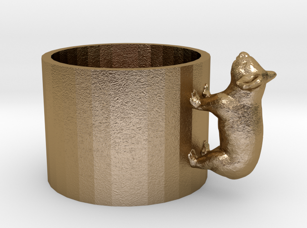 Small Koala Cup-porcelain Shapeways Test in Polished Gold Steel