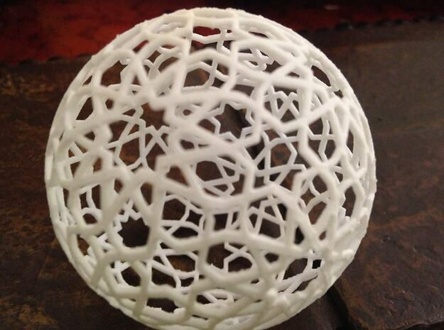 Great Rhombicosidodecahedron SMALL in White Natural Versatile Plastic