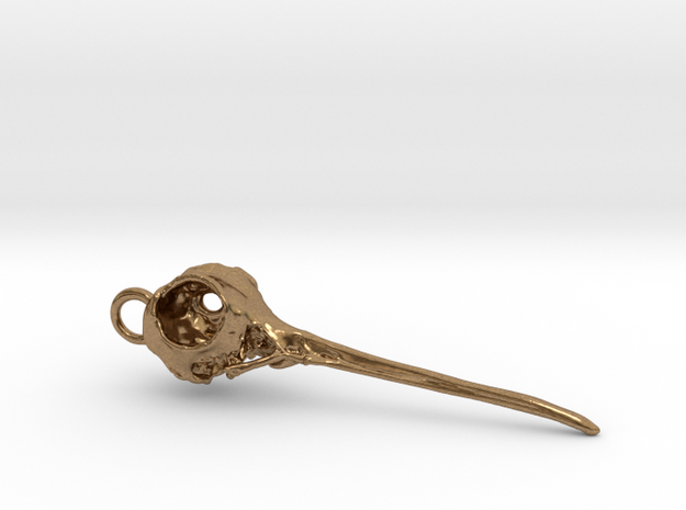 Hummingbird Skull 30mm With Loop in Natural Brass