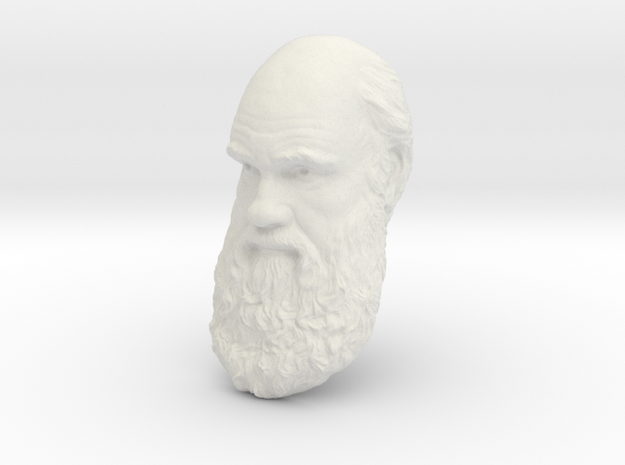 Charles Darwin 6" Head Wall Mount in White Natural Versatile Plastic