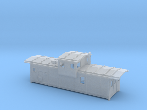 DMIR Caboose Early (no floor) - Nscale in Tan Fine Detail Plastic