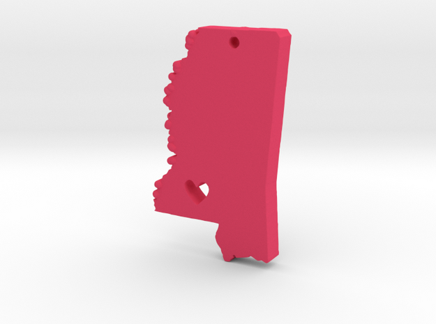 I love Mississippi Pendant in Pink Processed Versatile Plastic