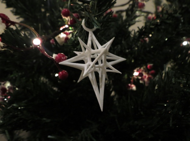 Christmas 3D Star in White Natural Versatile Plastic