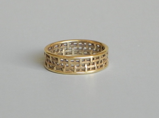Basket Weave Ring in Polished Bronze: 9 / 59