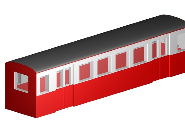 Parkeisenbahnwagen (Zf, 1:220, 3mm) in Smooth Fine Detail Plastic