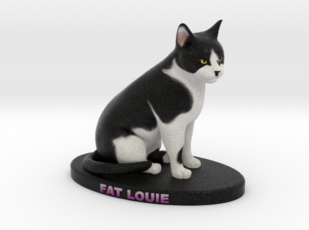 Custom Cat Figurine - Louie in Full Color Sandstone