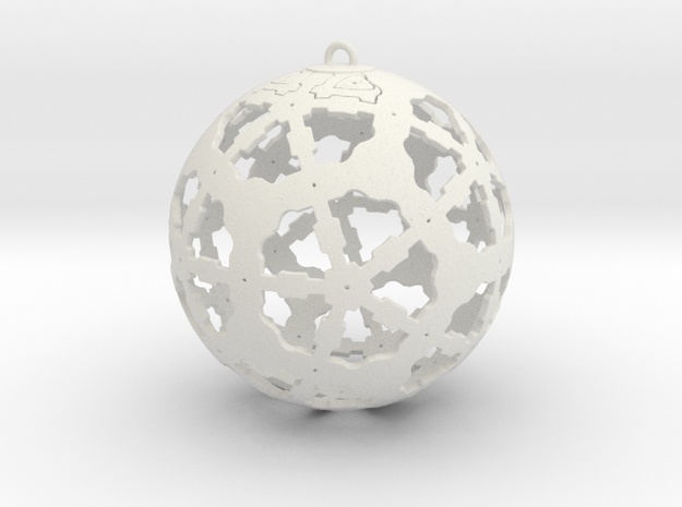 Steampunk Ornament in White Natural Versatile Plastic