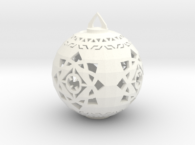 Scifi Ornament 1 in White Processed Versatile Plastic