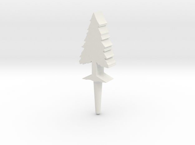 Tree Peg in White Natural Versatile Plastic