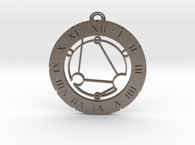 Isaiah - Pendant in Polished Bronzed Silver Steel