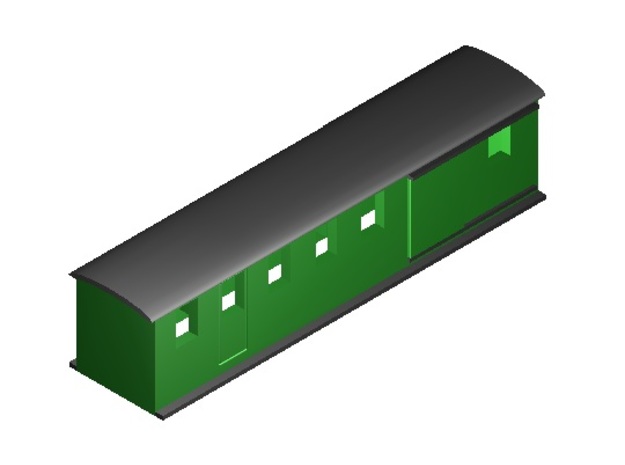 Parkeisenbahn-Packwagen (Zf, 1:220, 3mm) in Tan Fine Detail Plastic