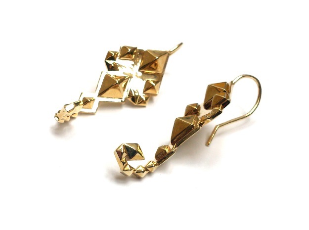 SacredScorpio earrings in Polished Brass
