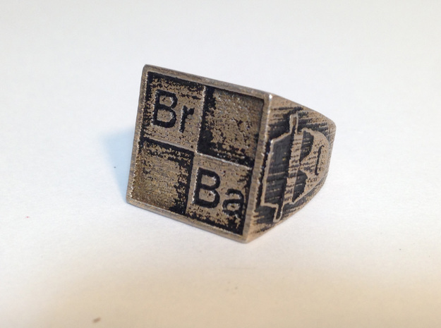 BrBa ring size 8 in Polished Bronzed Silver Steel