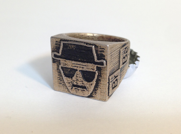 Heisenberg Ring size 8 in Polished Bronzed Silver Steel