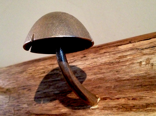 Mushroom Peg #2 in Polished Bronzed Silver Steel