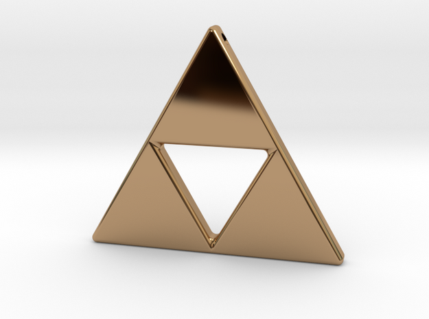 Tri-Force Necklace Pendant in Polished Brass