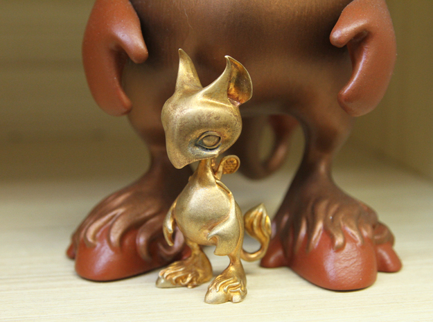 Baby Gryphon figurine 60mm in Natural Bronze