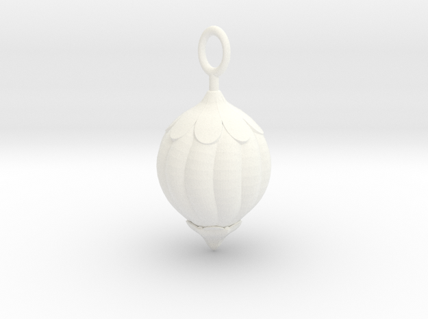 Christmas Tree Bauble pendant in White Processed Versatile Plastic