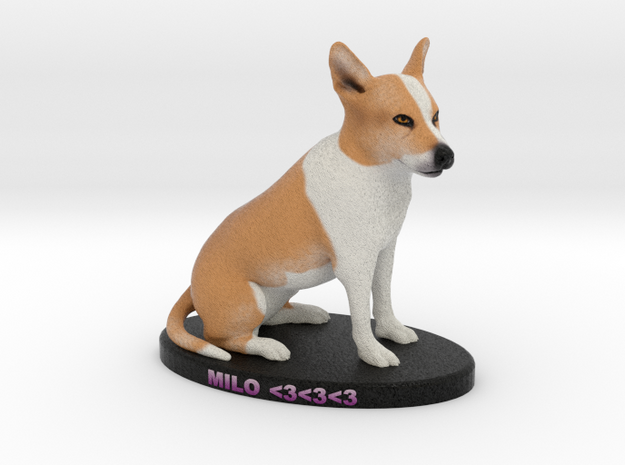 Custom Dog Figurine - Milo in Full Color Sandstone