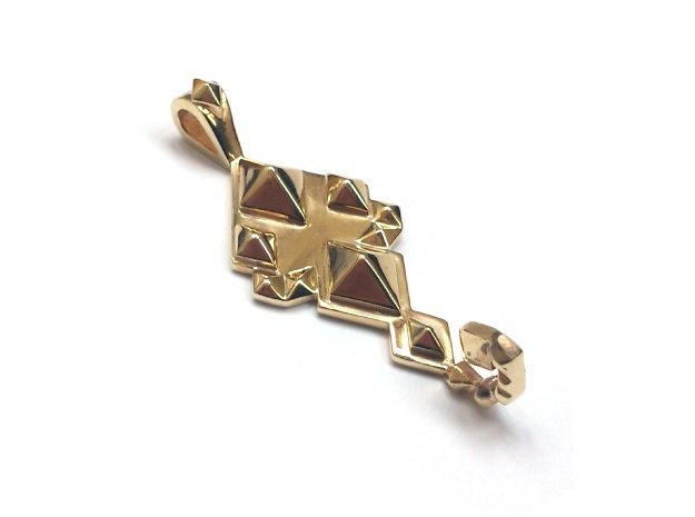 SacredScorpio pendant  in Polished Brass