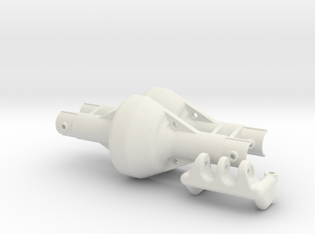 Axial SCX10 narrow axle case with 4-link holder in White Natural Versatile Plastic