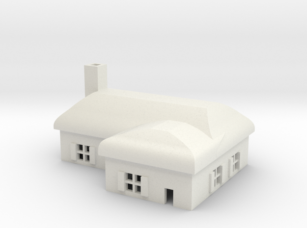 1/600 Village House 3 in White Natural Versatile Plastic