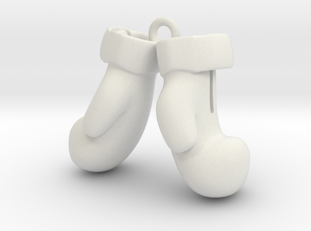 Boxing Gloves pendant in White Natural Versatile Plastic
