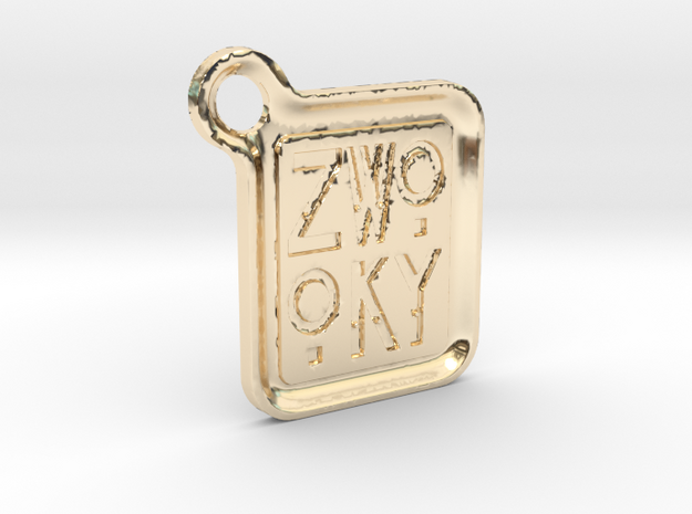 ZWOOKY Keyring LOGO 12 5cm 3.5mm rounded in 14K Yellow Gold